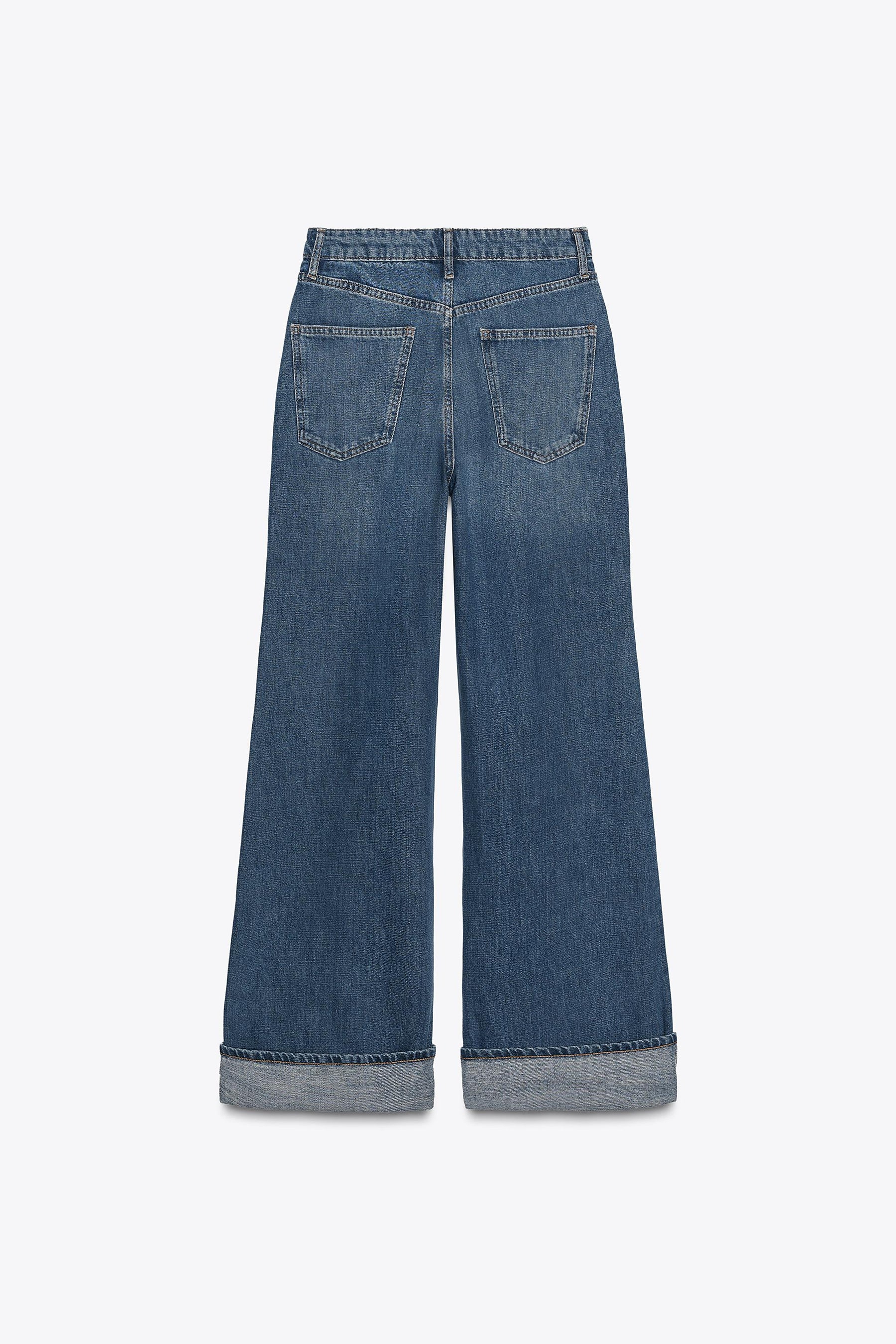 Jeans mit mittelhohem Bund und umgeschlagenem Saum
