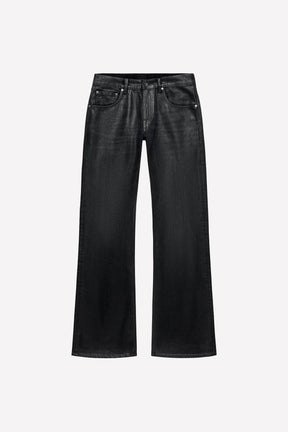 Gewachste Bootcut-Jeans mit niedrigem Bund