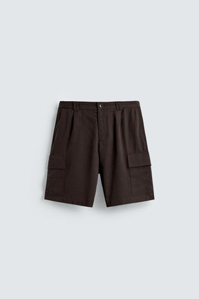 LYOCELL-COTTON CARGO BERMUDA SHORTS - Image 7