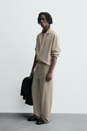 STRIPED FLOWING CREASED-EFFECT SHIRT - Image 4