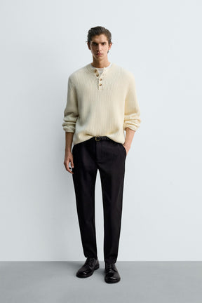 SLIM FIT COMFORT TROUSERS - Image 1