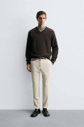 SLIM FIT COMFORT TROUSERS - Image 1