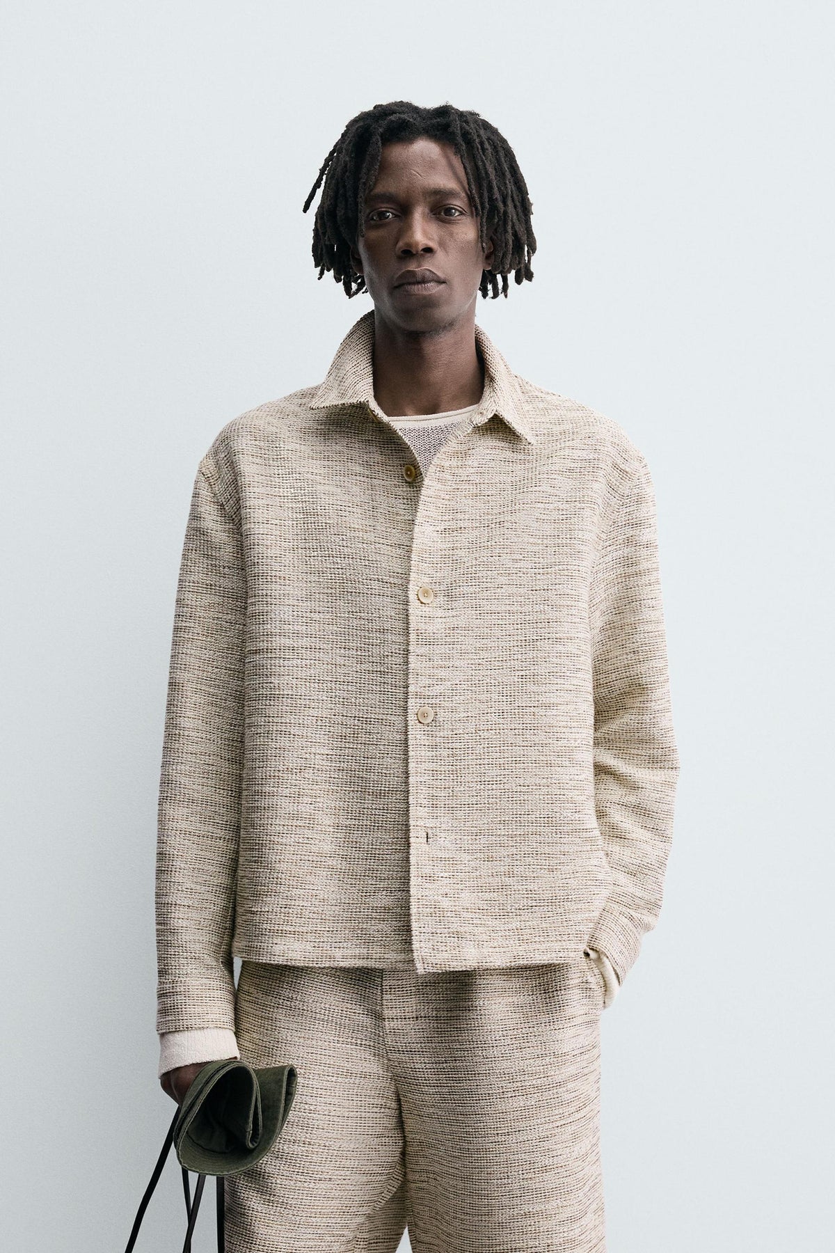 CONTRAST TEXTURED OVERSHIRT - Image 2