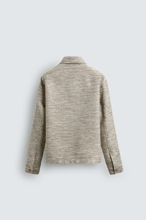 CONTRAST TEXTURED OVERSHIRT - Image 7