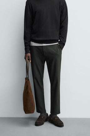 COMFORT TEXTURED CHINO TROUSERS - Image 2