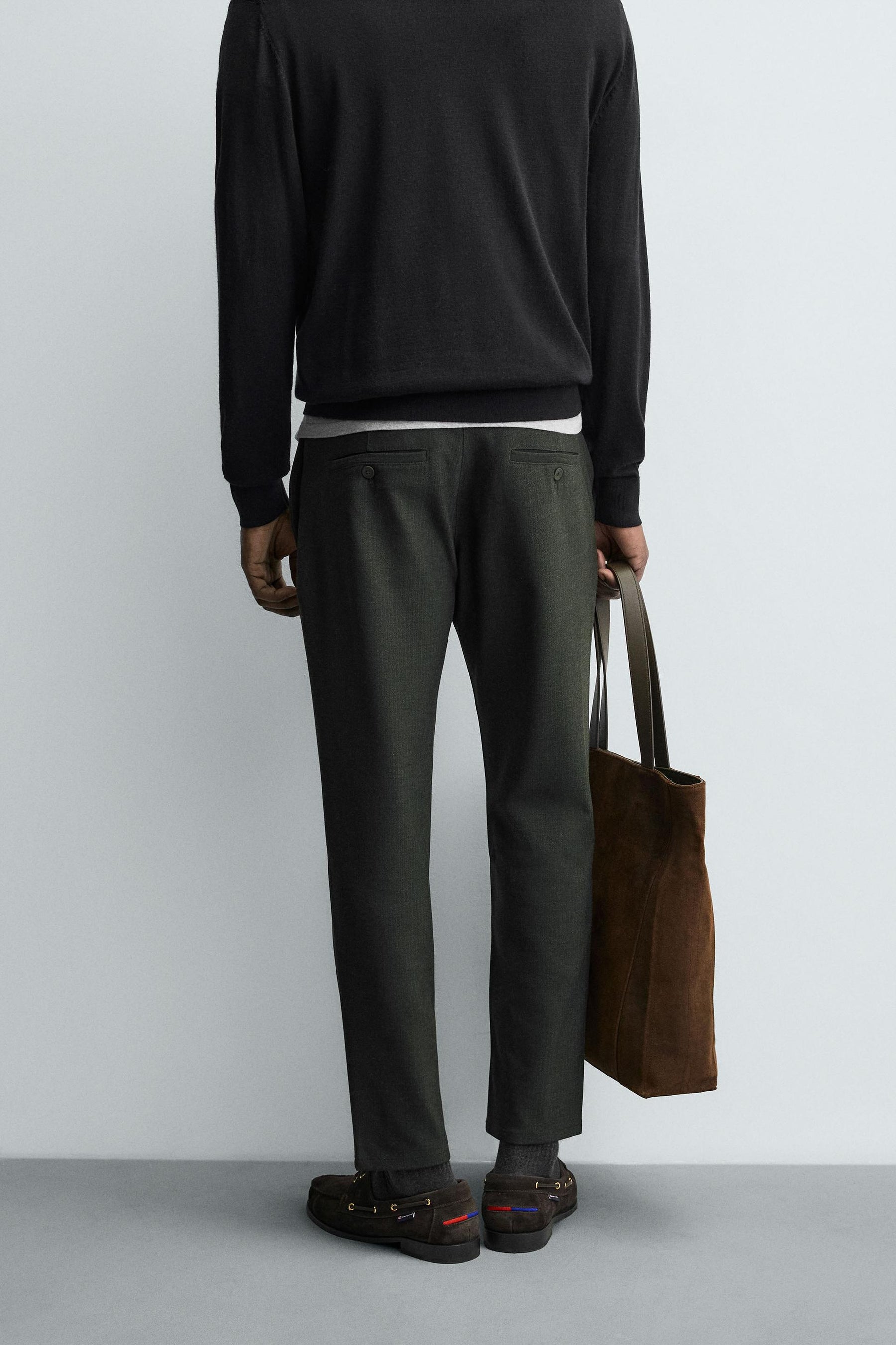 COMFORT TEXTURED CHINO TROUSERS - Image 3
