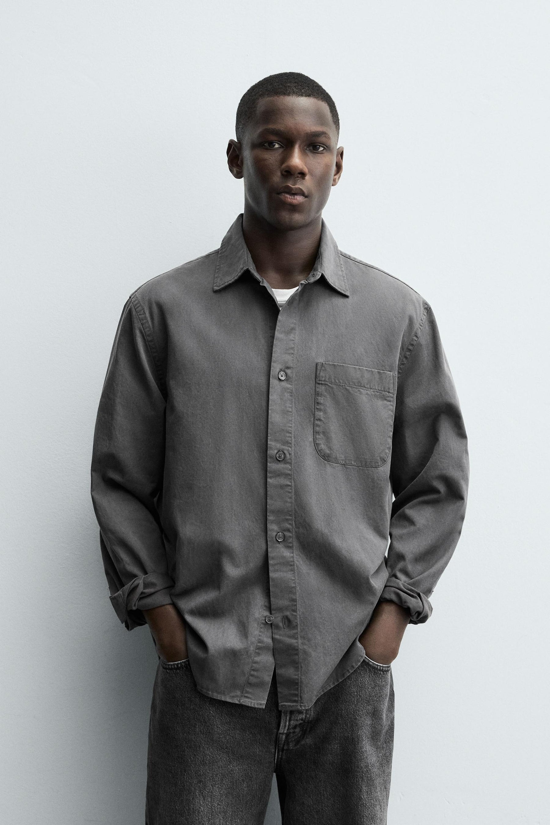 WASHED TWILL TEXTURED SHIRT - Image 2