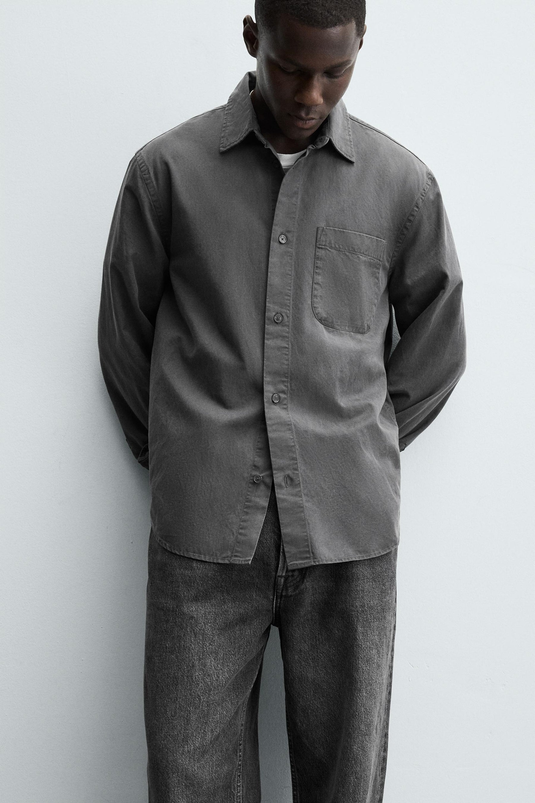 WASHED TWILL TEXTURED SHIRT - Image 5