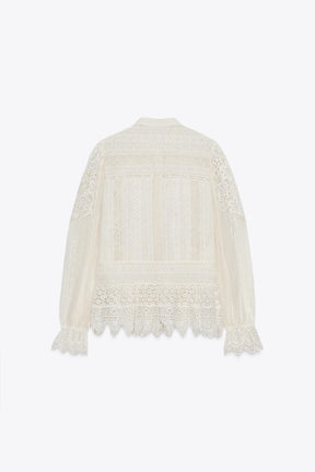 Bluse aus bestickter Spitze