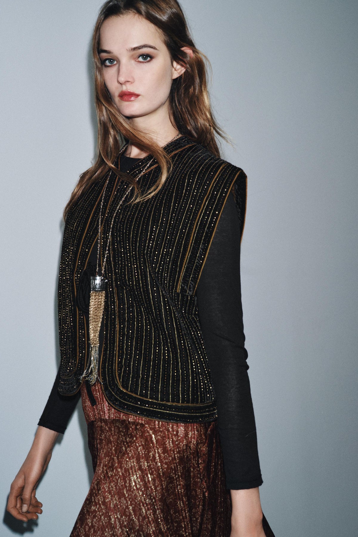 Velvet Quilted Waistcoat - Image 2