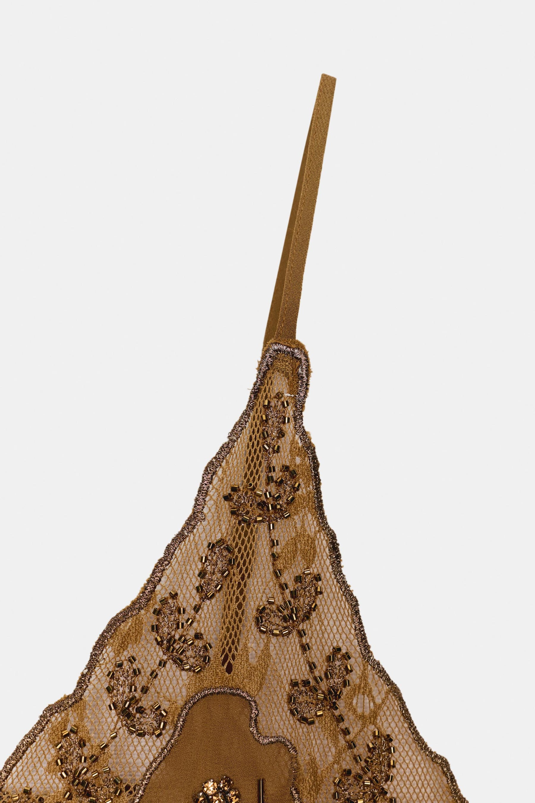 Besticktes, perlenbesetztes Modetop