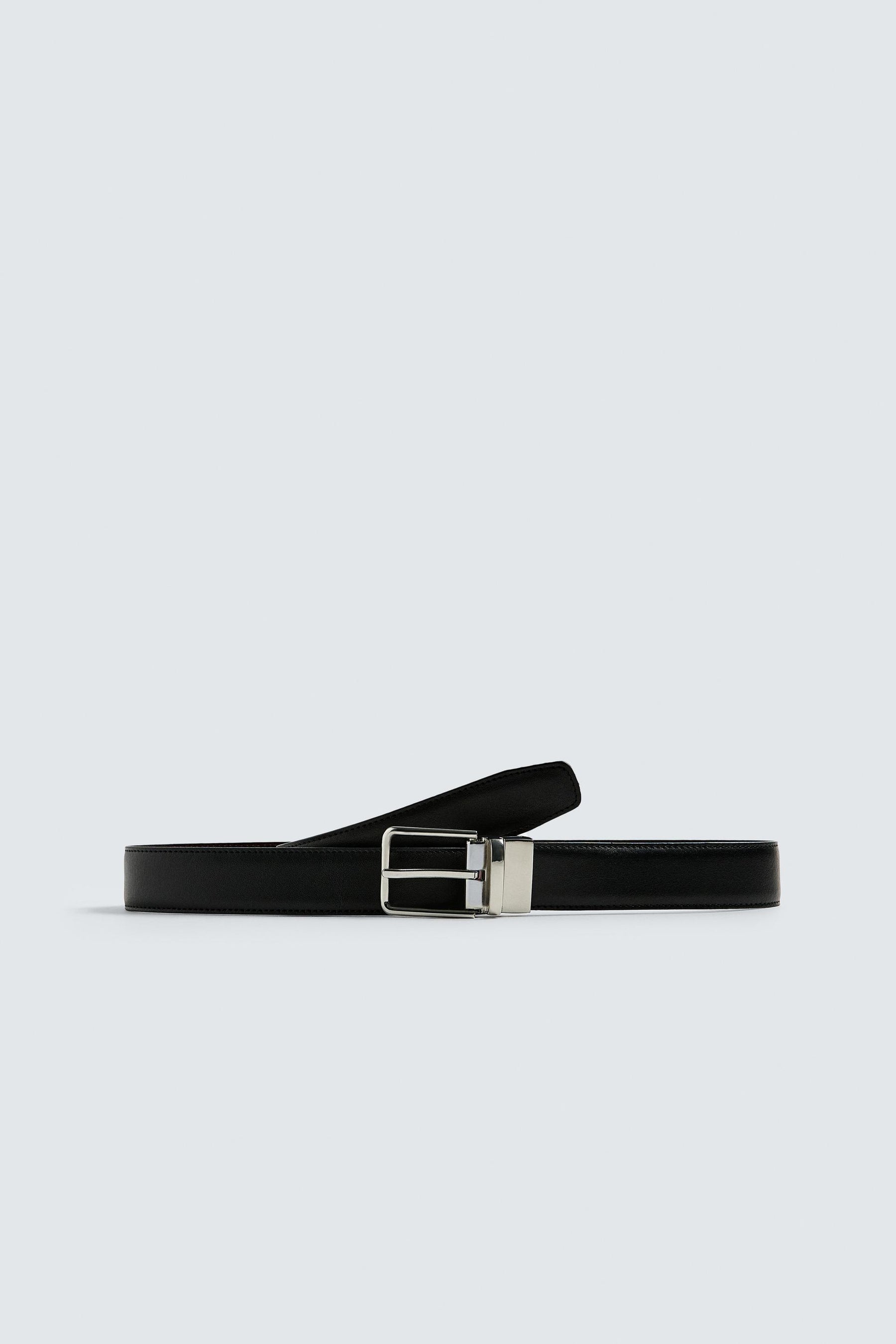 CONTRAST REVERSIBLE LEATHER BELT - Image 3