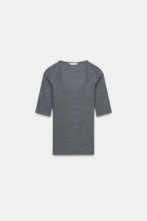Geripptes Raglan-T-Shirt