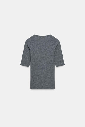 Geripptes Raglan-T-Shirt