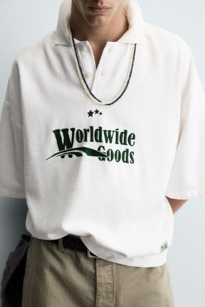 EMBROIDERED BOXY FIT POLO SHIRT - Image 5