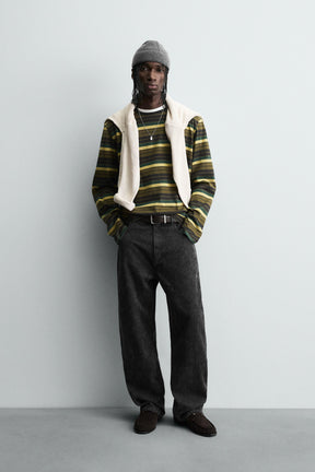 FADED PRINT BAGGY FIT TROUSERS - Image 1