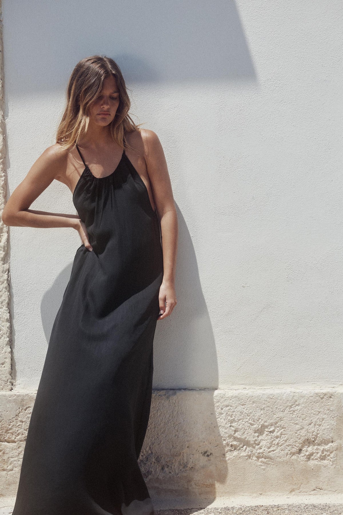 HALTERNECK DRESS WITH GATHERING - Image 1