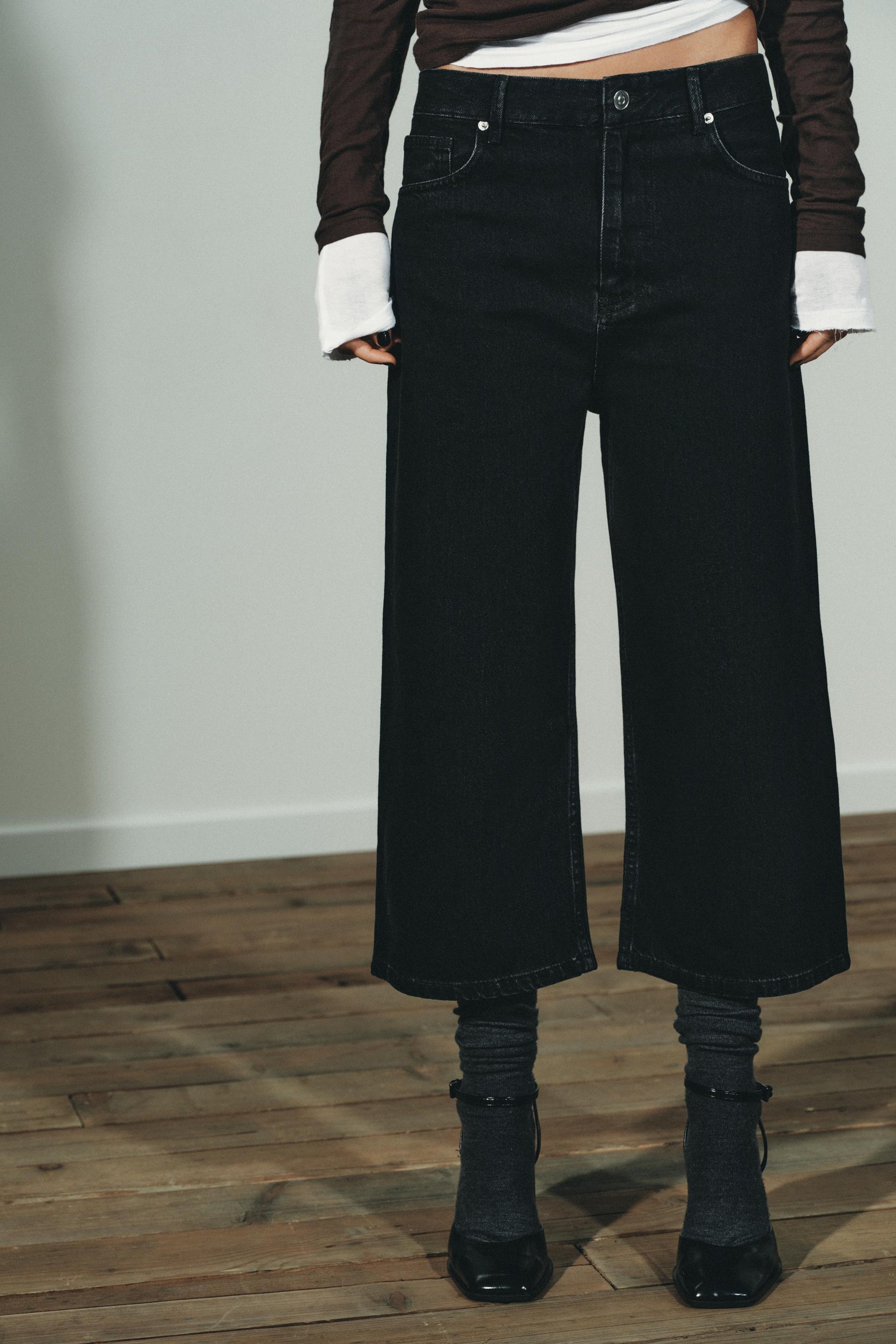 Jeans-Bermudashorts mit mittelhohem Bund