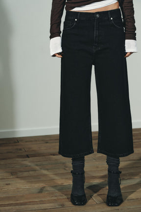 Jeans-Bermudashorts mit mittelhohem Bund