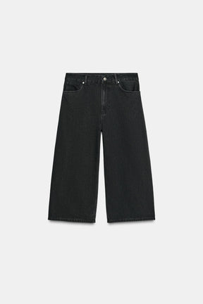 Jeans-Bermudashorts mit mittelhohem Bund