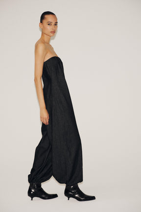 Denim-Bandeau-Jumpsuit