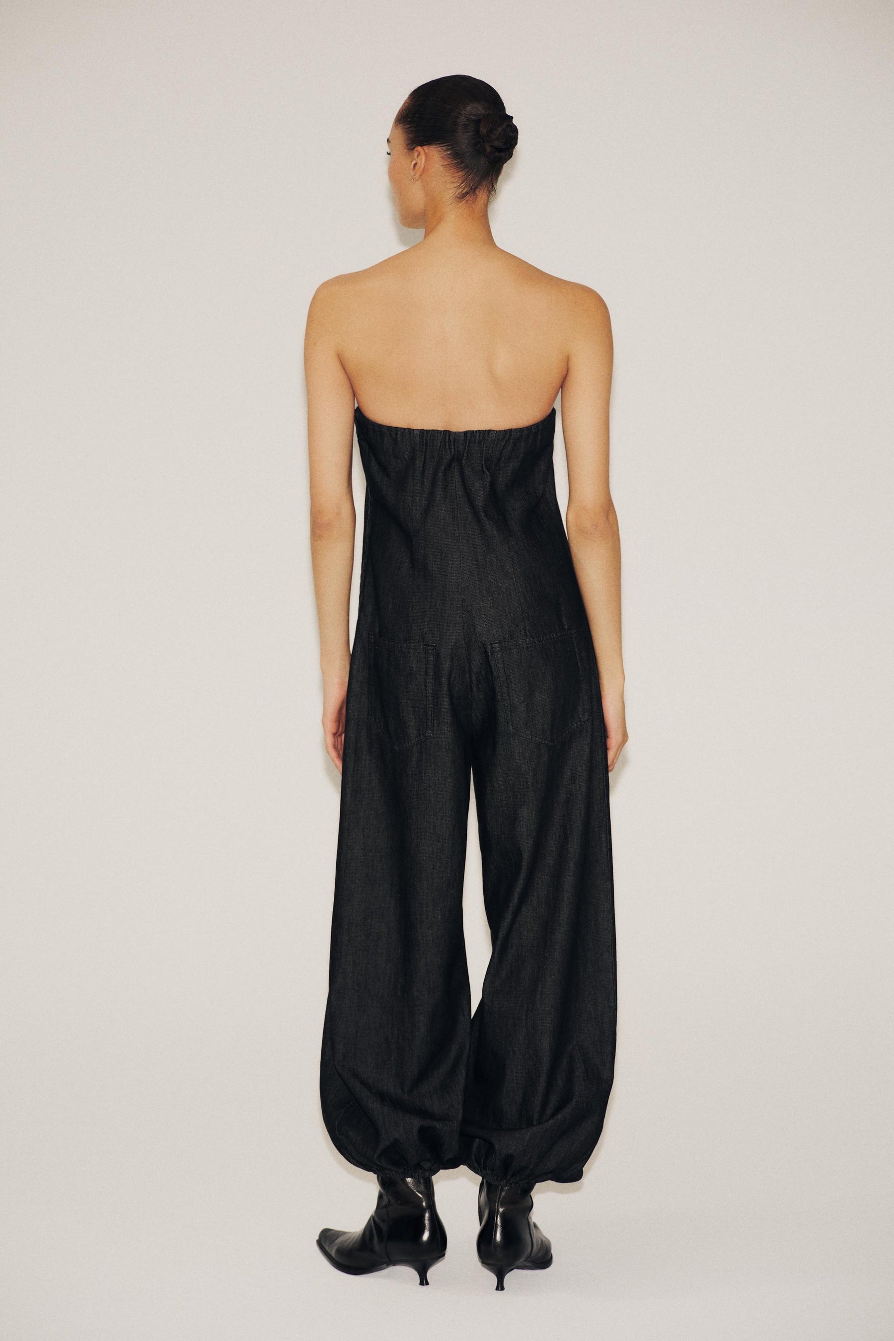 Denim-Bandeau-Jumpsuit