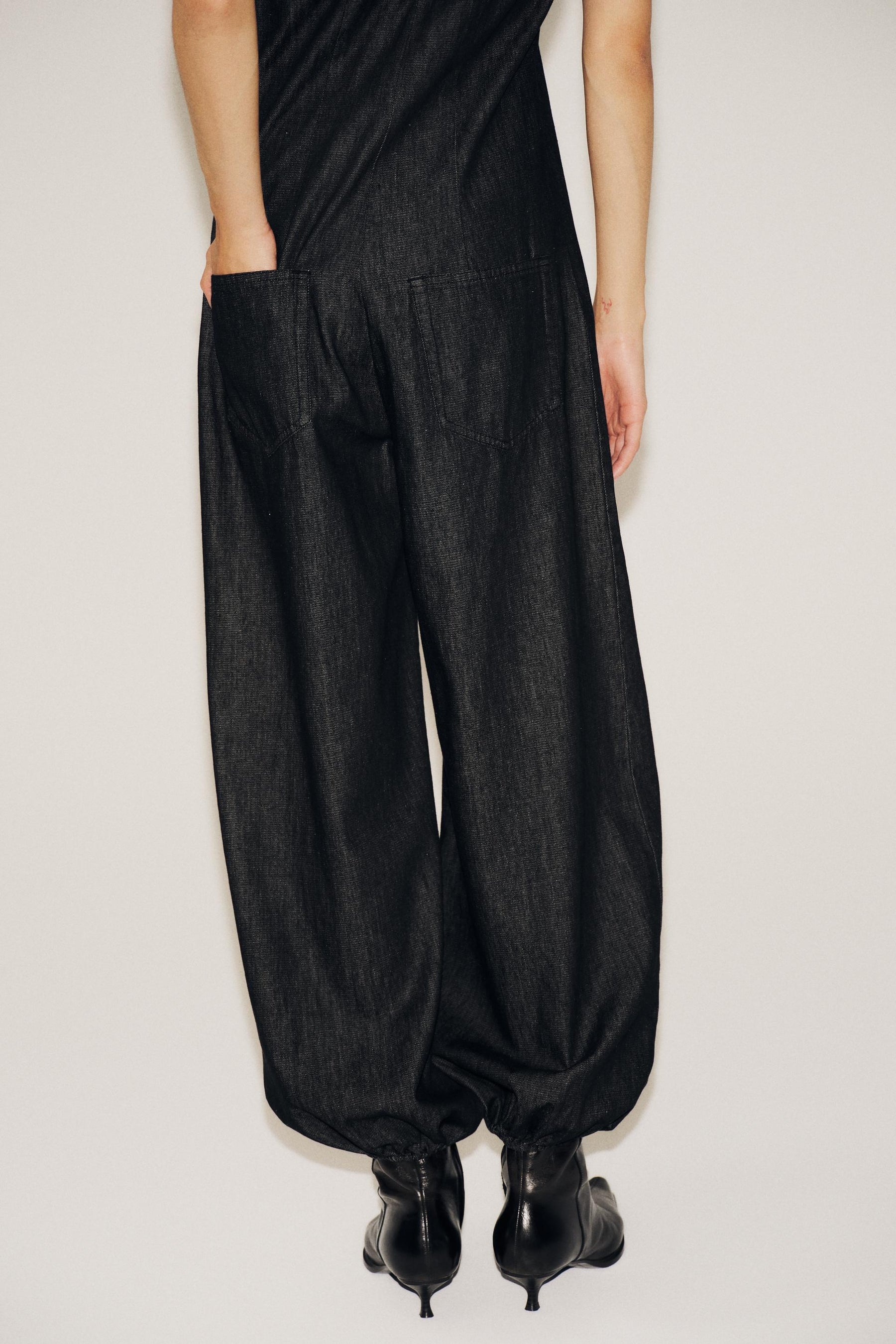 Denim-Bandeau-Jumpsuit