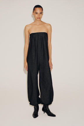 Denim-Bandeau-Jumpsuit