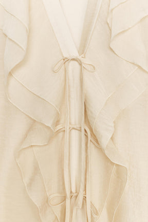 Rüschenbluse mit Bindekragen