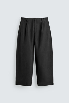 Pinstripe Pleated Trousers