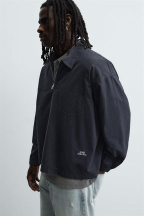 DENIM ZIP-UP POLO SHIRT - Image 5