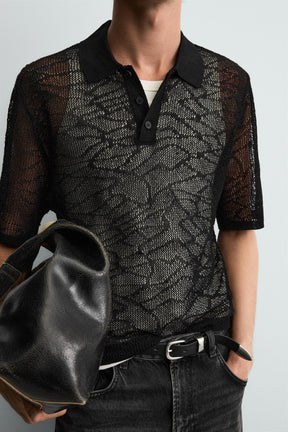 OPENWORK KNIT POLO SHIRT - Image 7
