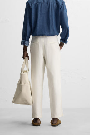 RELAXED FIT TEXTURED TROUSERS - Image 3