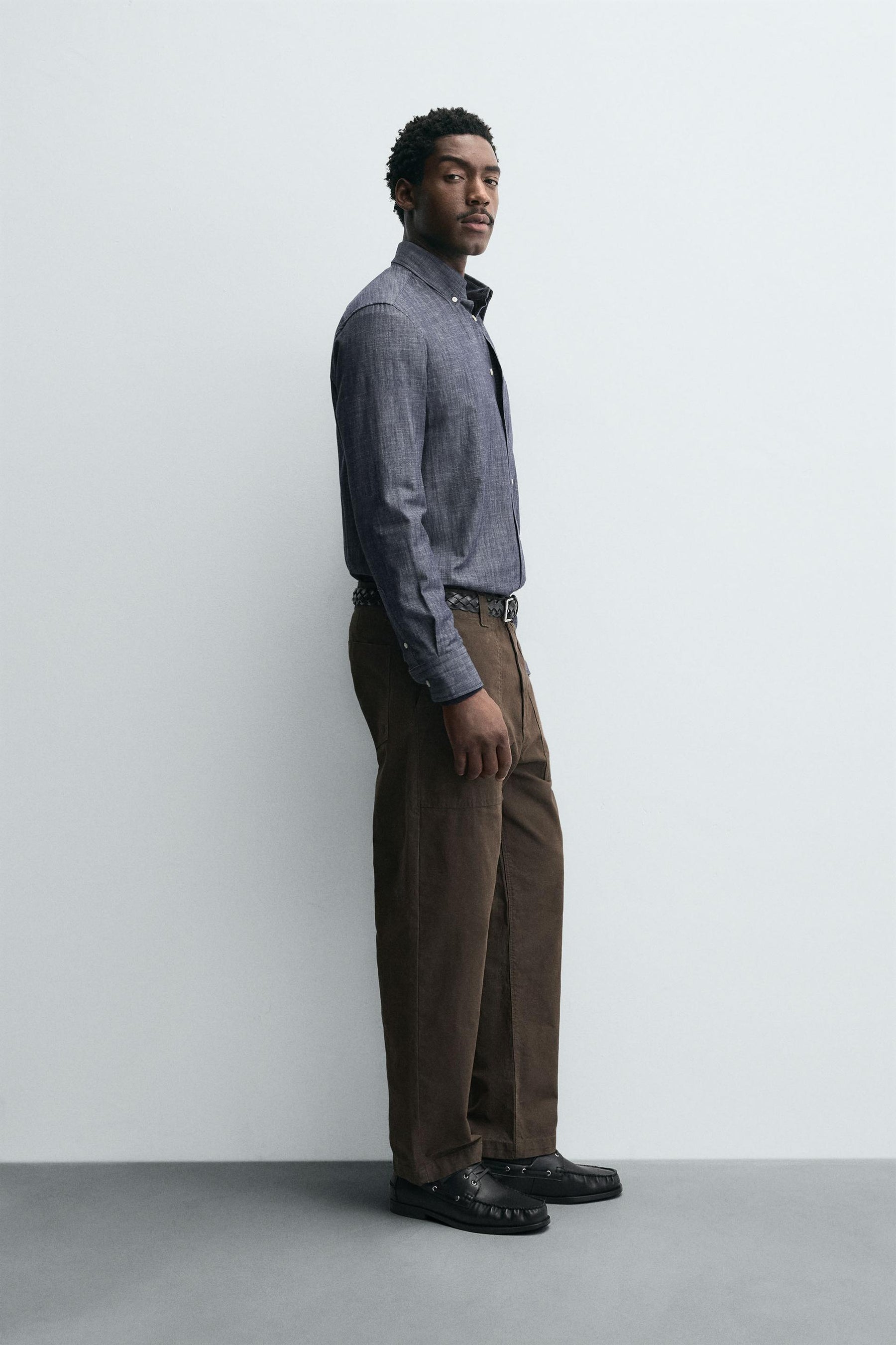 WASHED STRAIGHT-LEG TROUSERS - Image 4