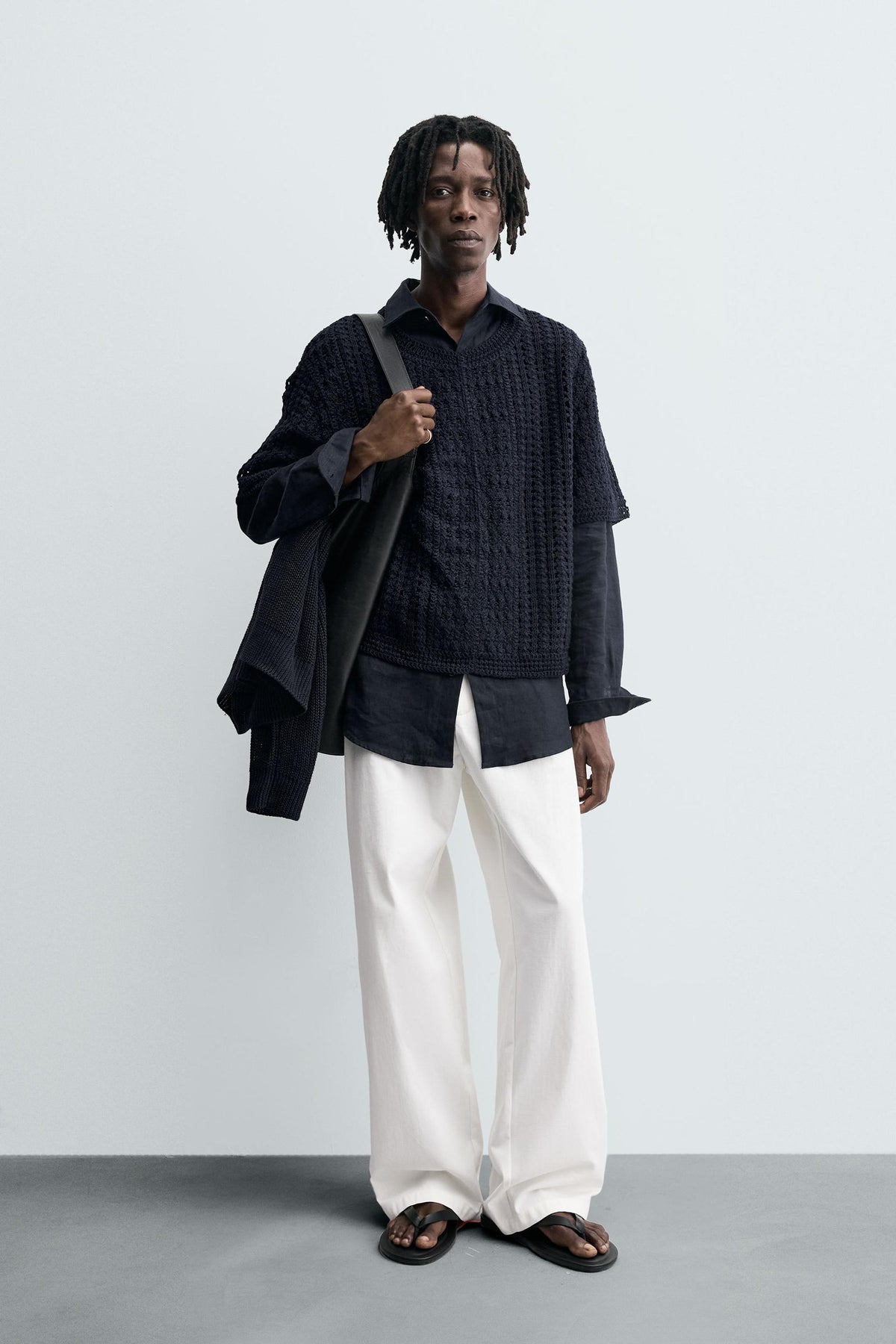 CROCHET TEXTURED T-SHIRT - Image 1