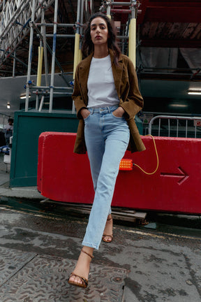 Bequeme Jeans mit hohem Bund