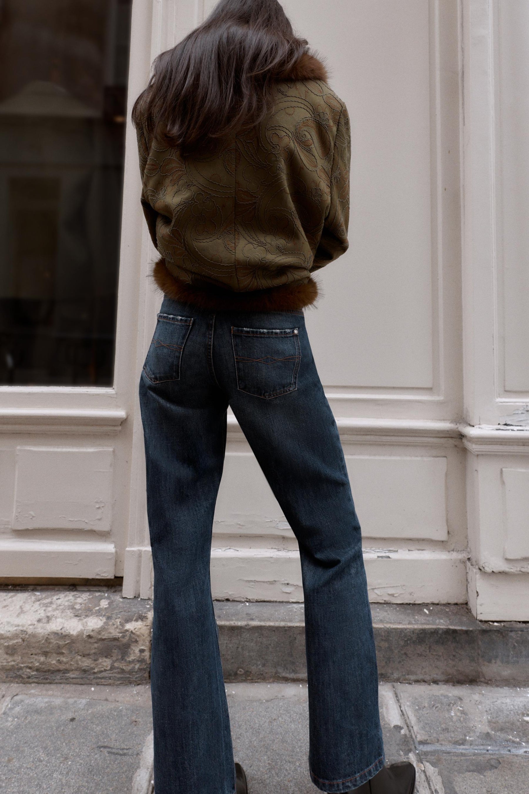 Bootcut-Jeans mit niedrigem Bund