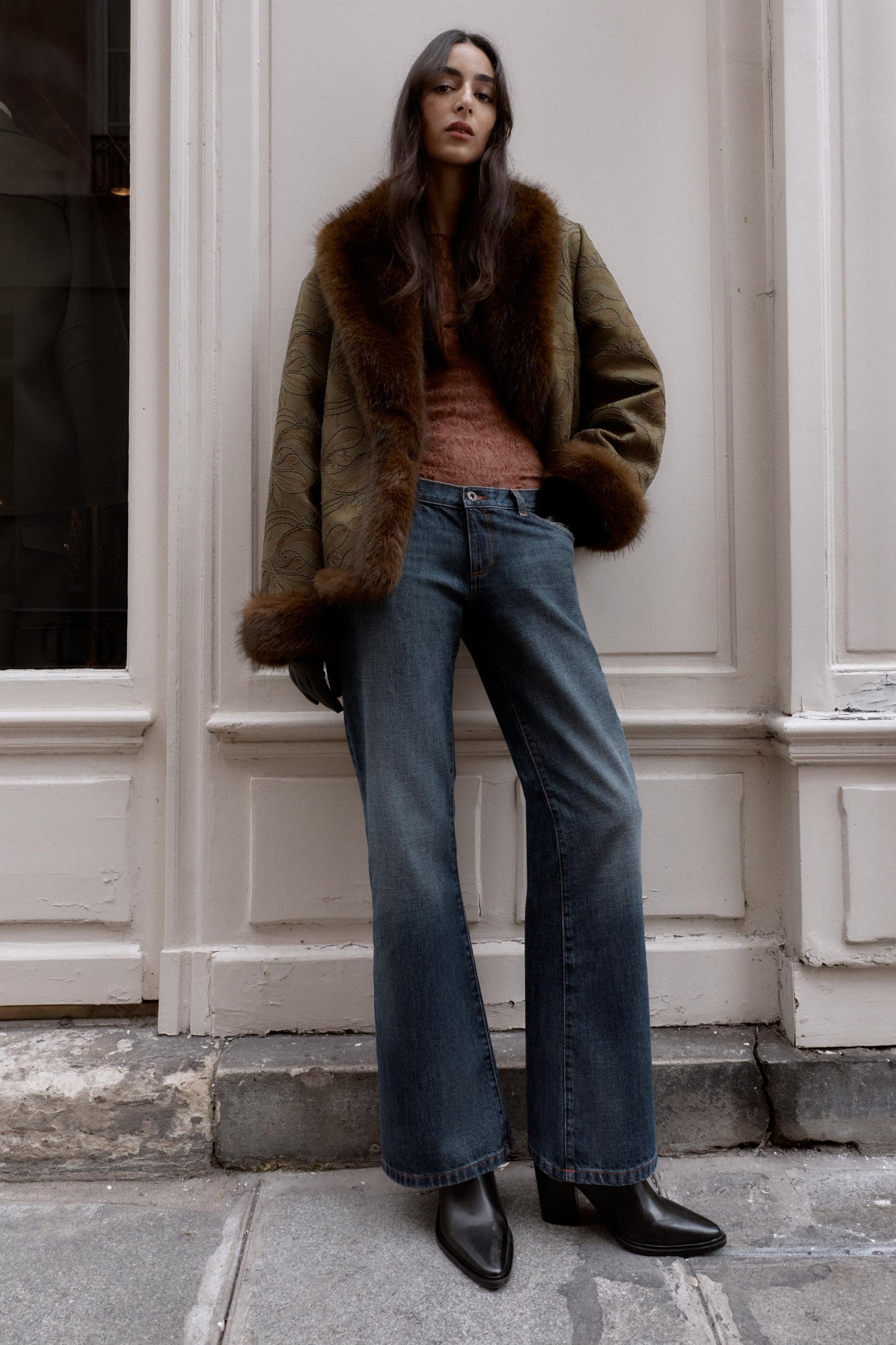 Bootcut-Jeans mit niedrigem Bund