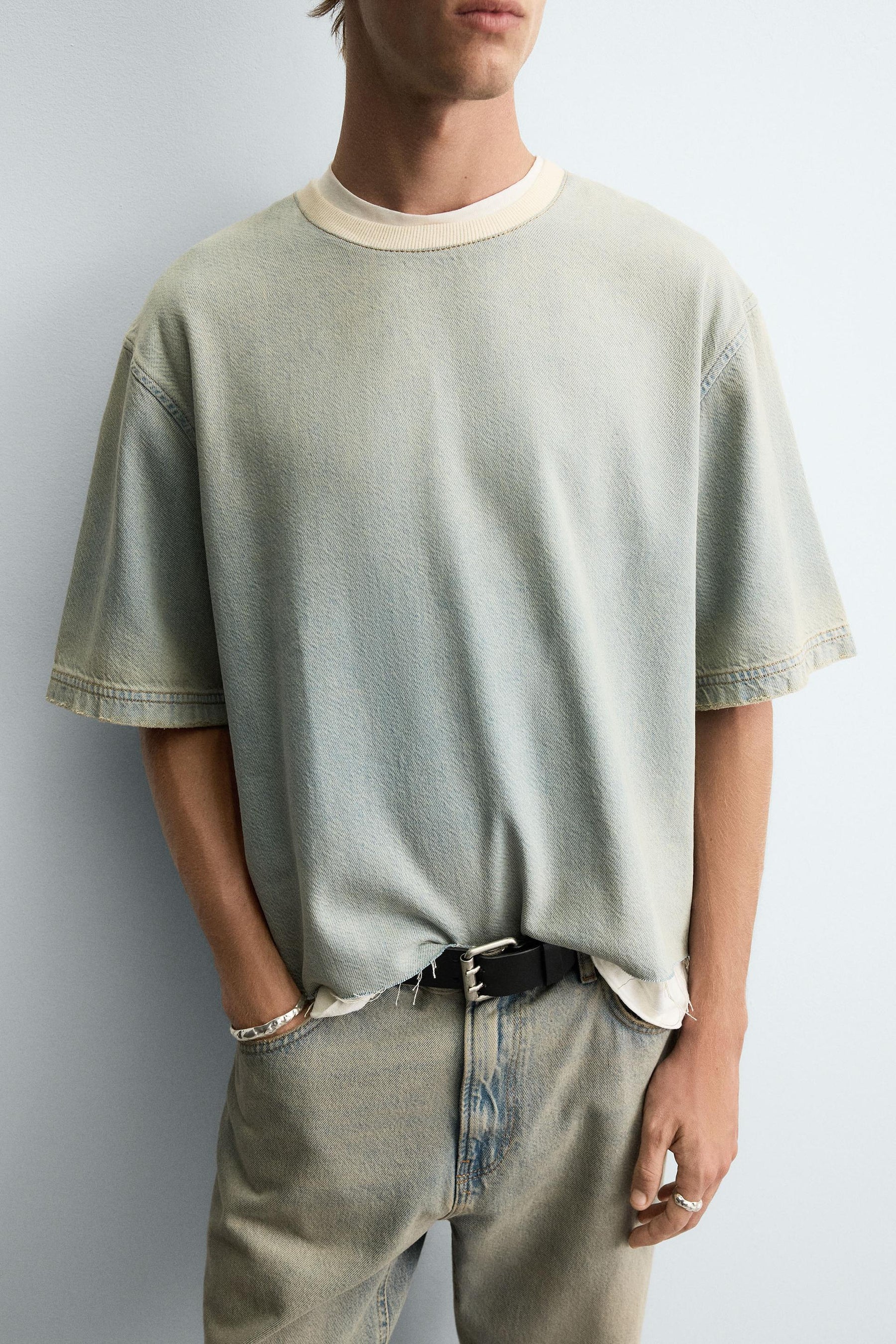WASHED DENIM T-SHIRT - Image 5