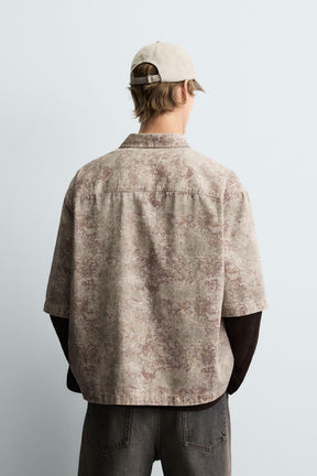 RELAXED FIT ABSTRACT PRINT SHIRT - Image 3