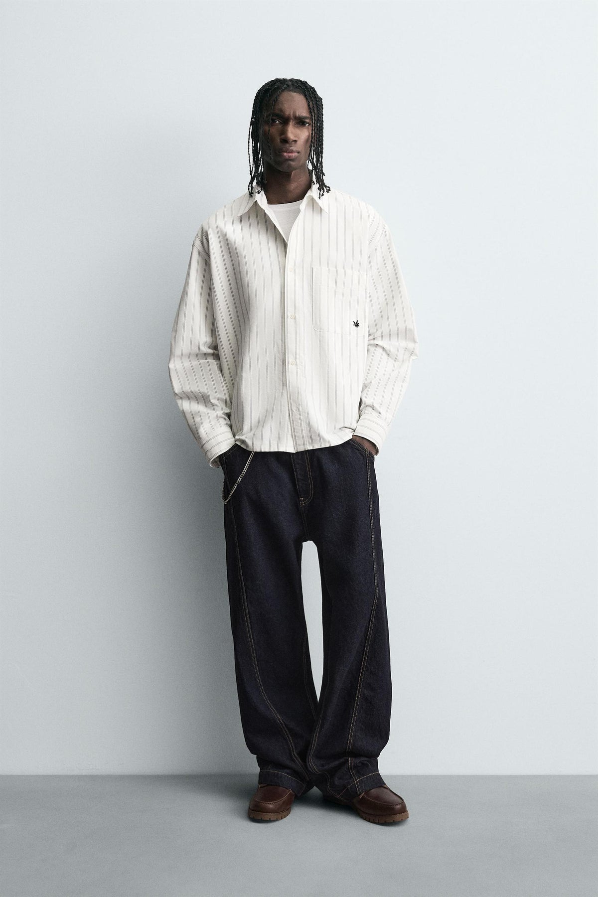 STRIPED SHIRT WITH POCKET - Image 1