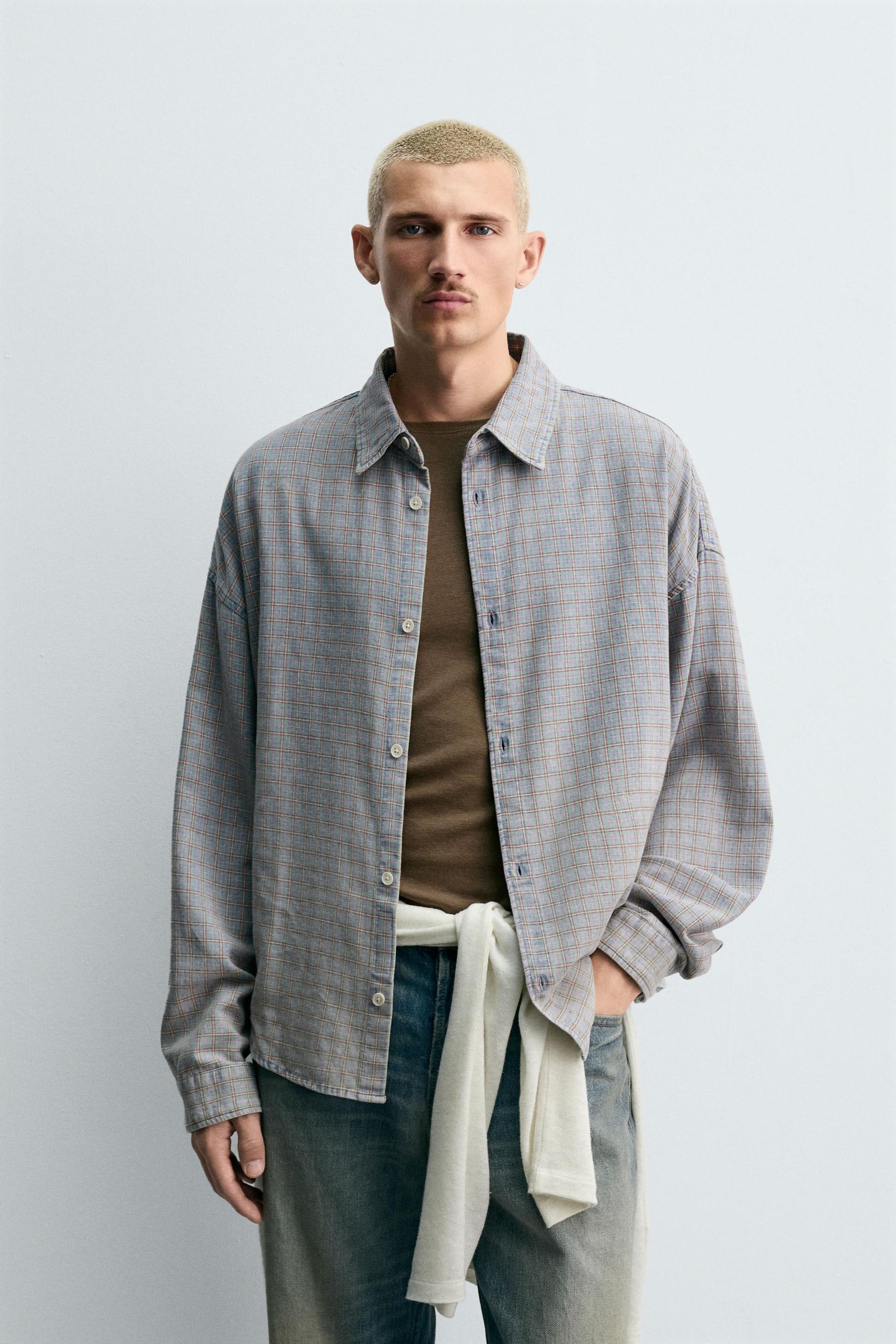 CHECK TEXTURED OVERSHIRT - Image 2