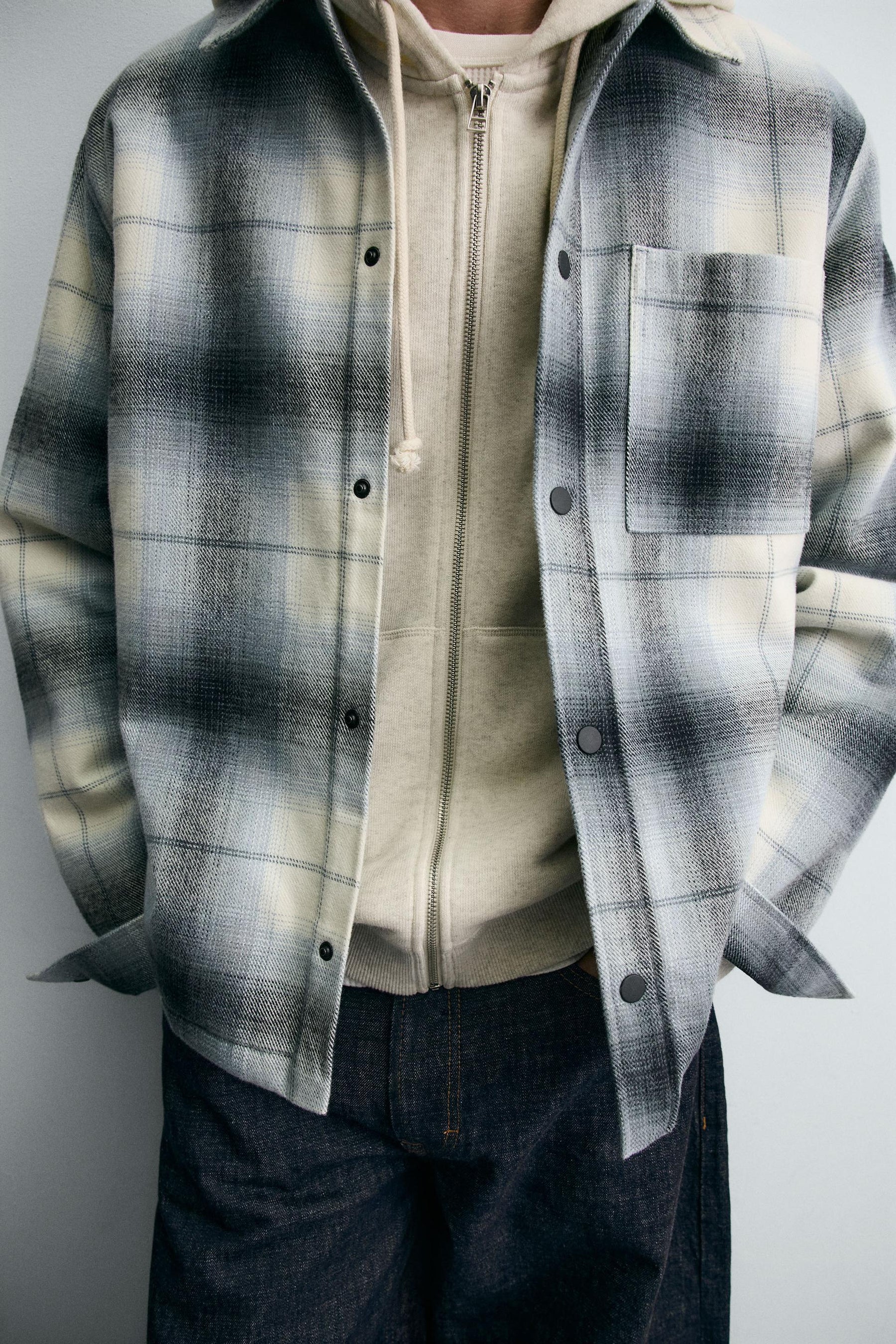 CONTRAST CHECK OVERSHIRT - Image 5