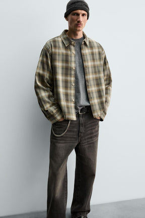 CHECK RELAXED FIT OVERSHIRT - Image 5