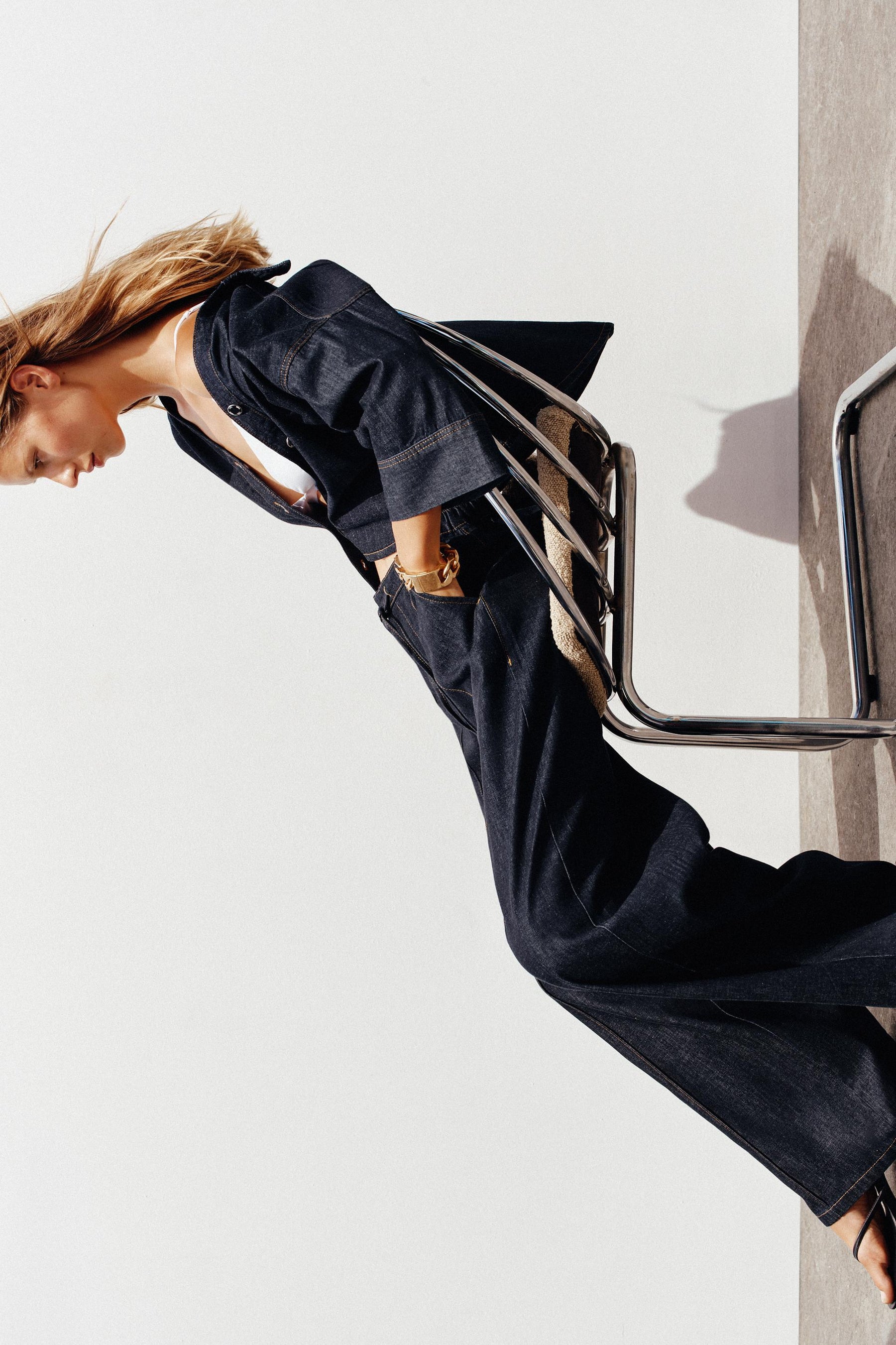 Jogging-Jeans mit weitem Bein