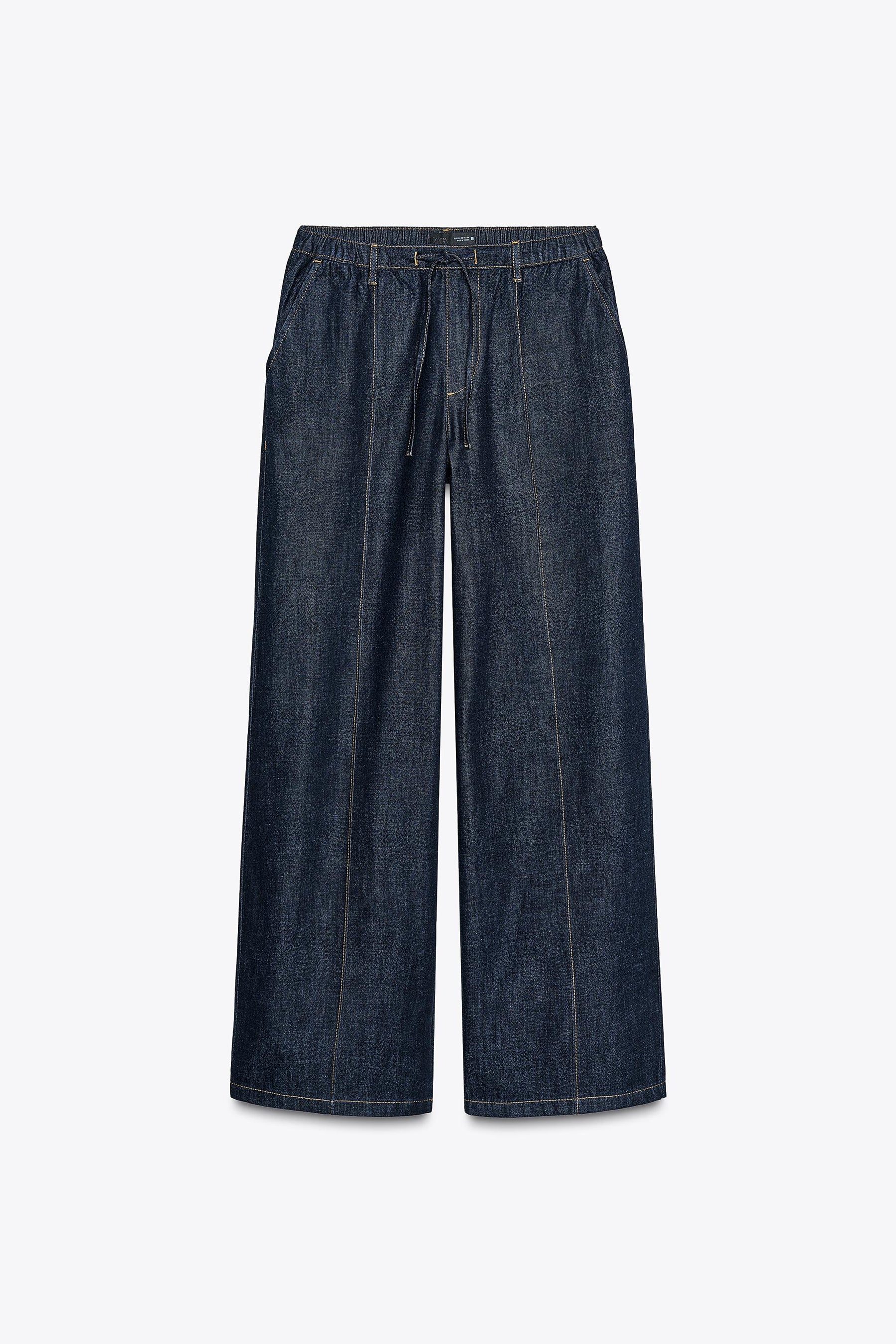 Jogging-Jeans mit weitem Bein