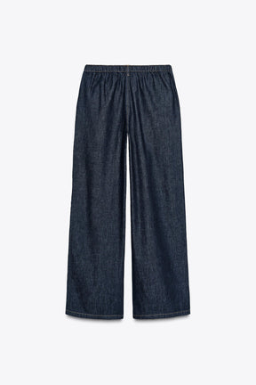 Jogging-Jeans mit weitem Bein