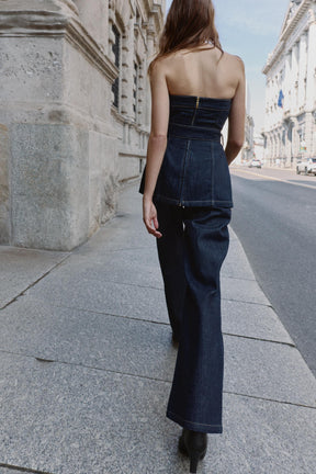 Trägerloses Jeans-Top mit