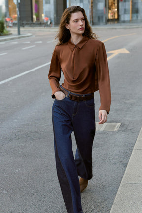 Fließendes Satinhemd