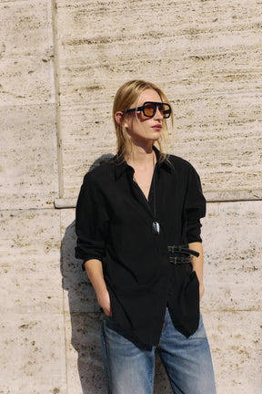 Popelinehemd mit Laschen